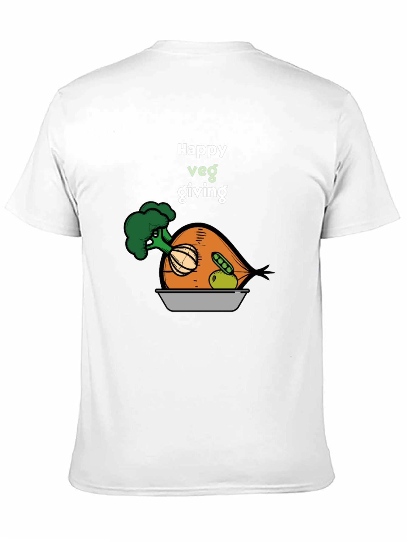 Happy Veg Giving Black T-Shirt
