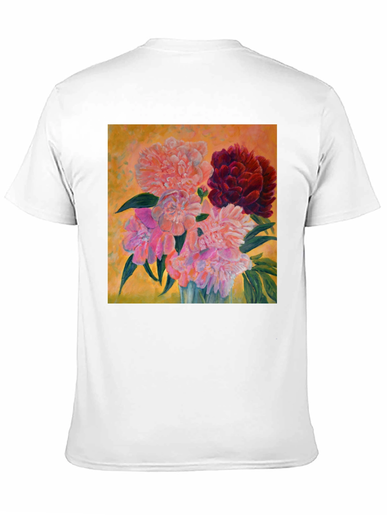Floral Art T-Shirt - Unique Peony Design