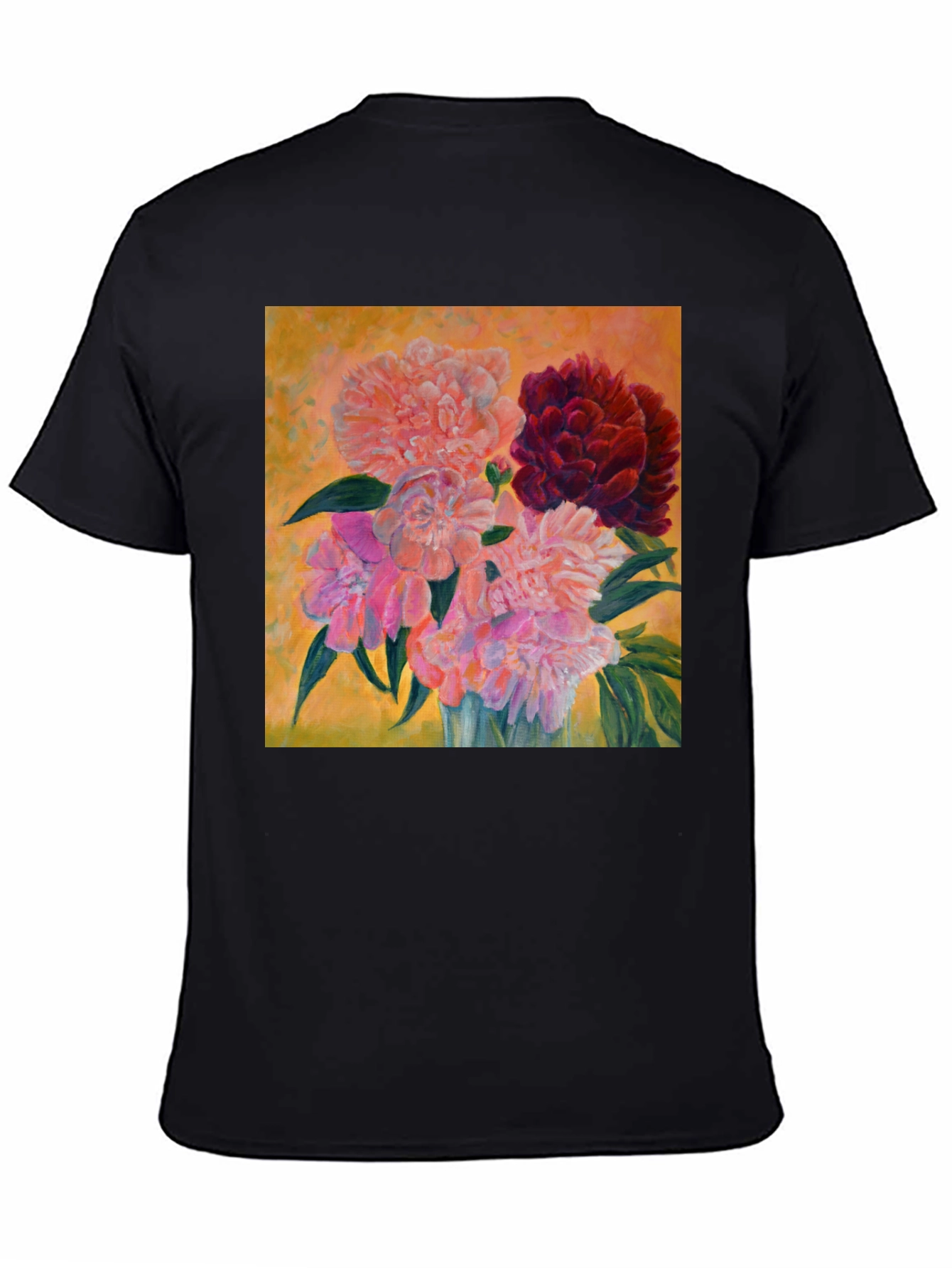 Floral Art T-Shirt - Unique Peony Design