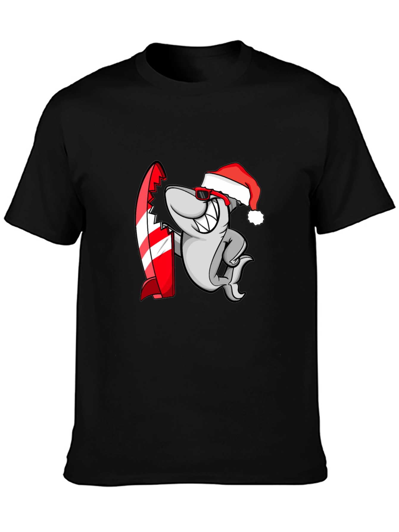 Shark Santa Surfer Graphic Tee