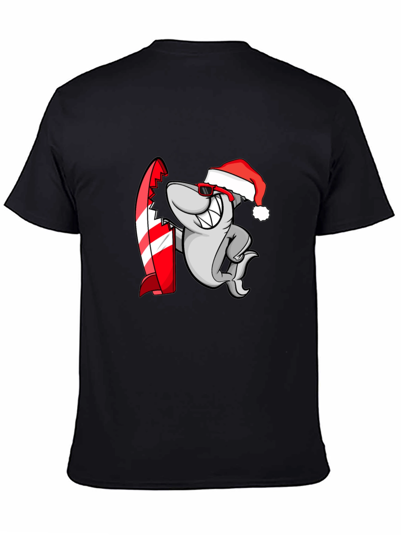 Shark Santa Surfer Graphic Tee