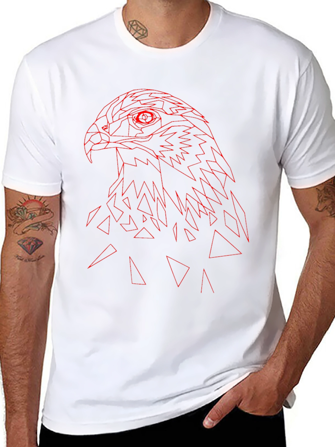 Geometric Hawk T-Shirt - Modern Graphic Tee