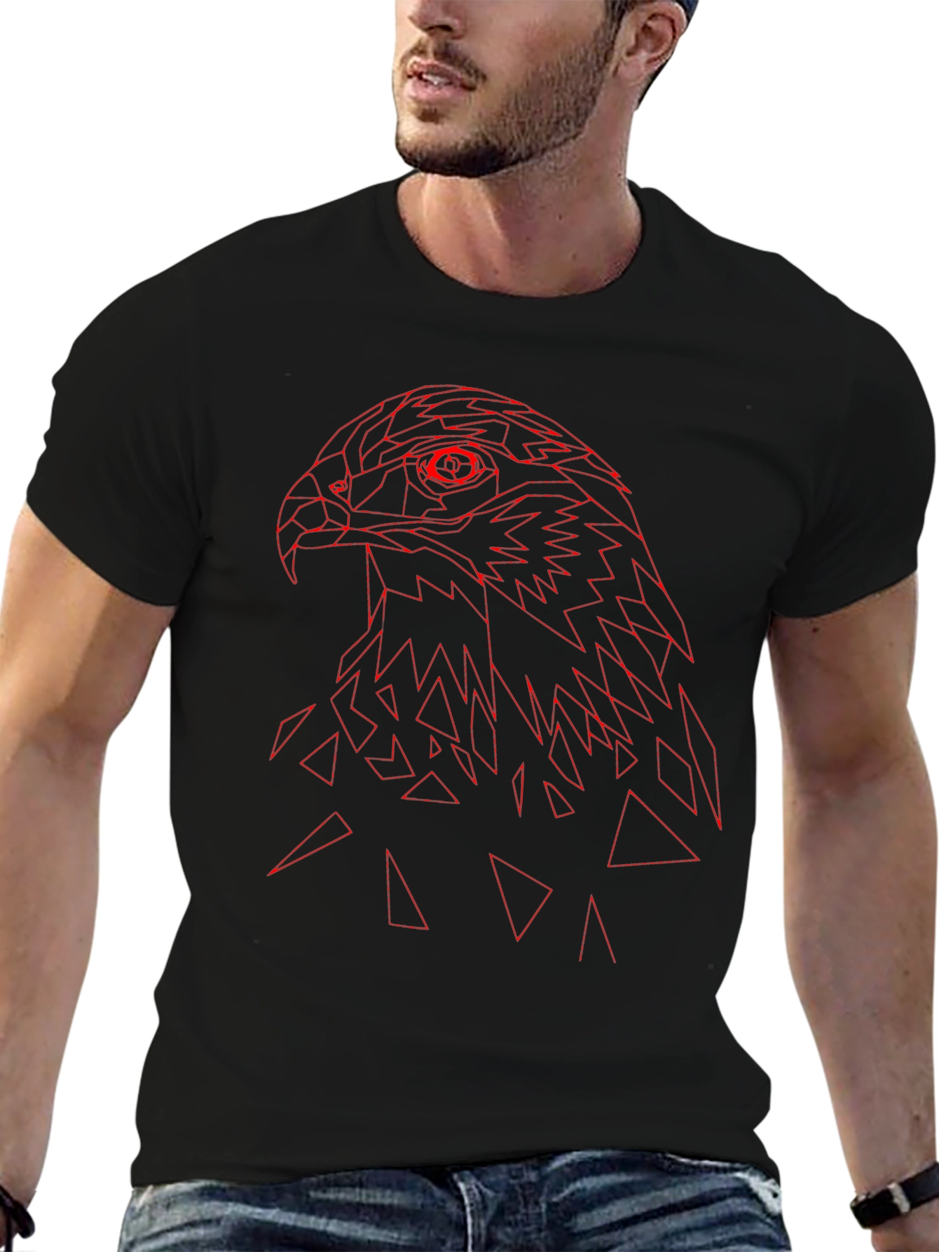 Geometric Hawk T-Shirt - Modern Graphic Tee