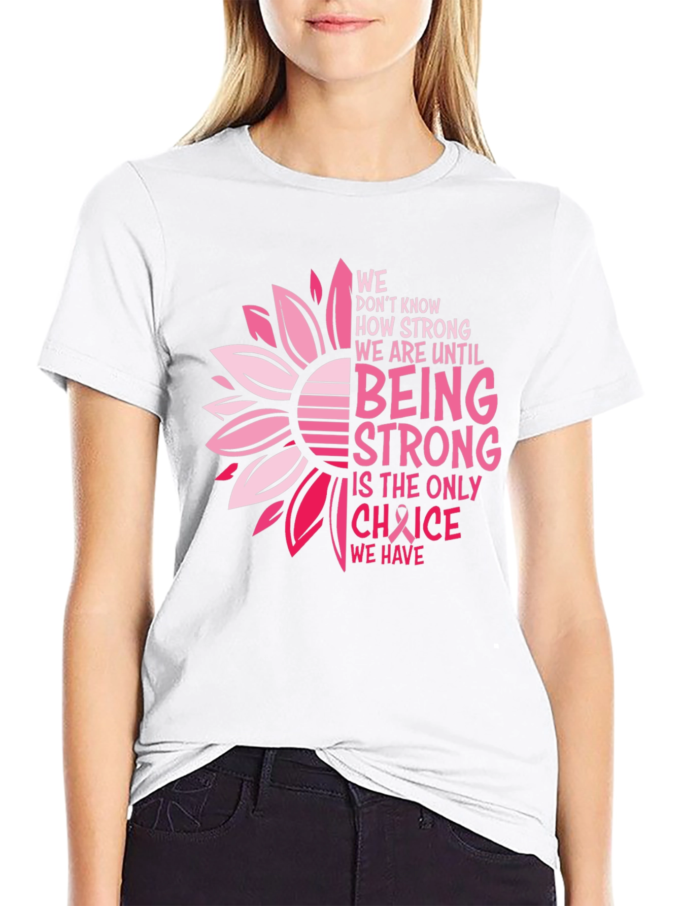 Breast Cancer Awareness T-Shirt Sunflower