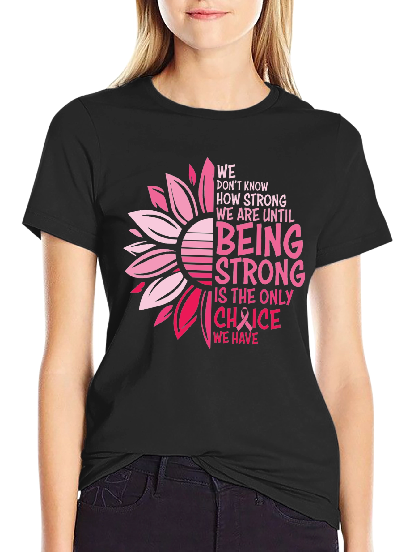 Breast Cancer Awareness T-Shirt Sunflower