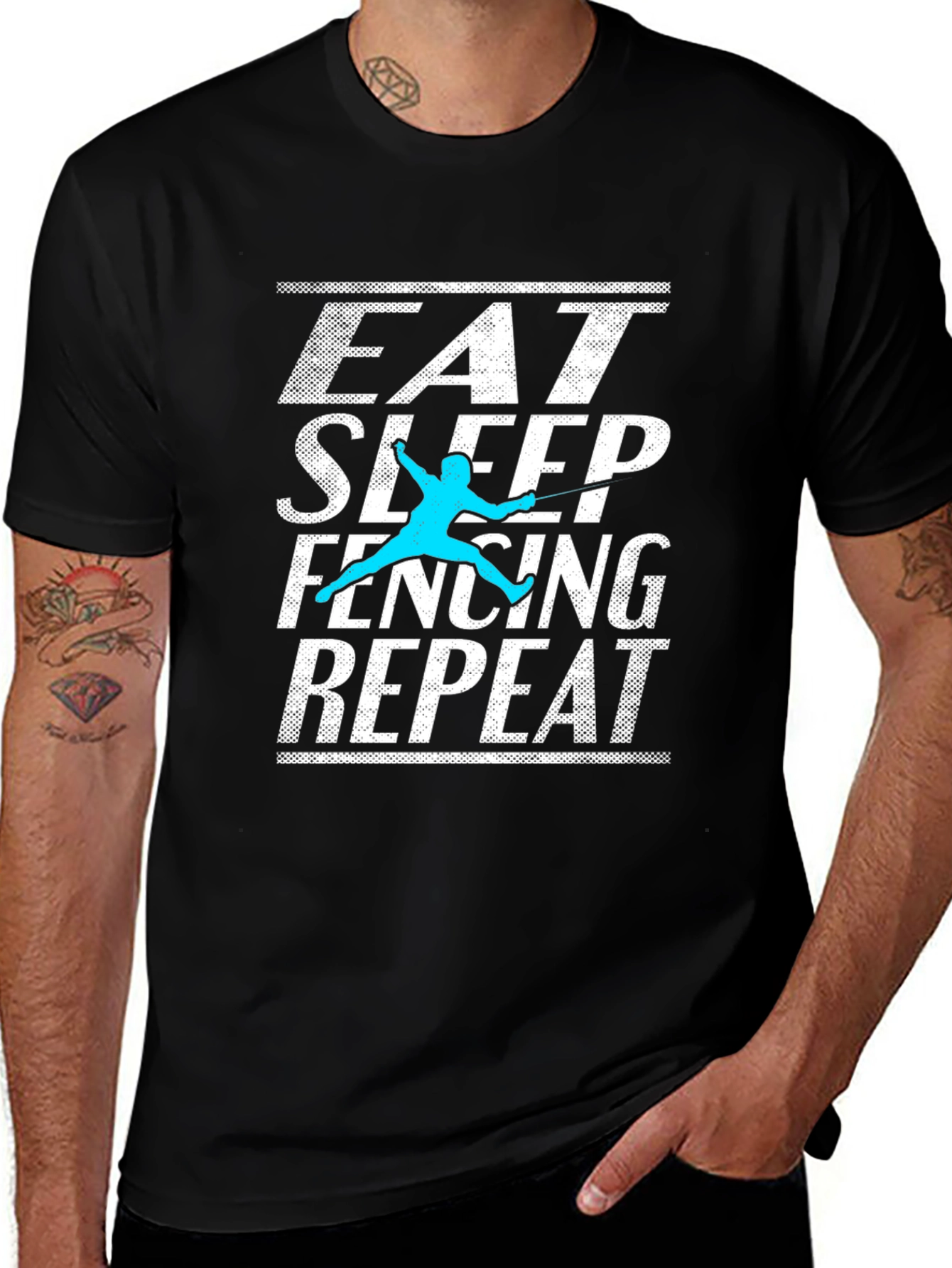 Eat Sleep Fencing Repeat Graphic Tee