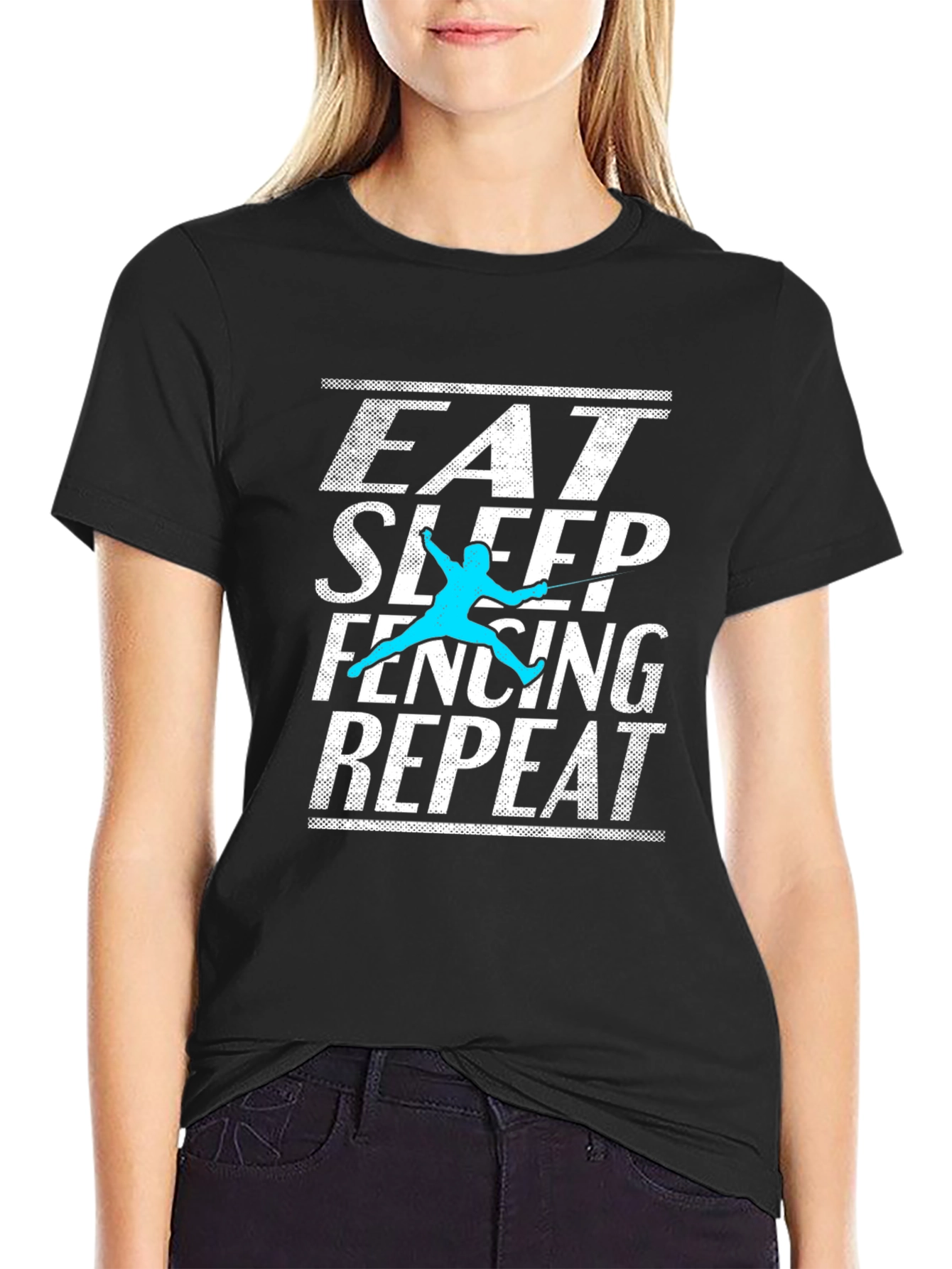 Eat Sleep Fencing Repeat Graphic Tee