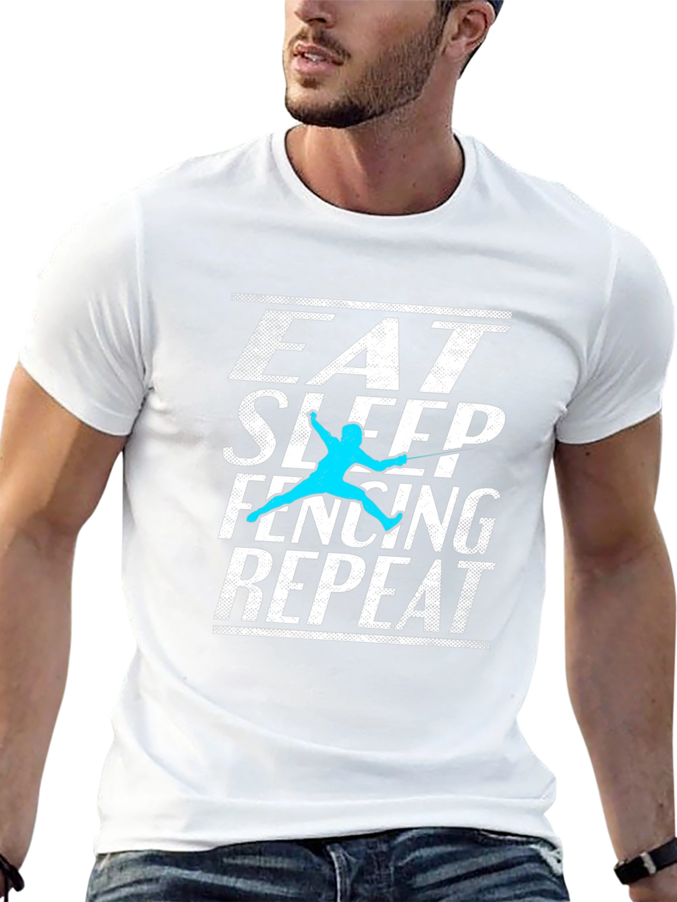 Eat Sleep Fencing Repeat Graphic Tee