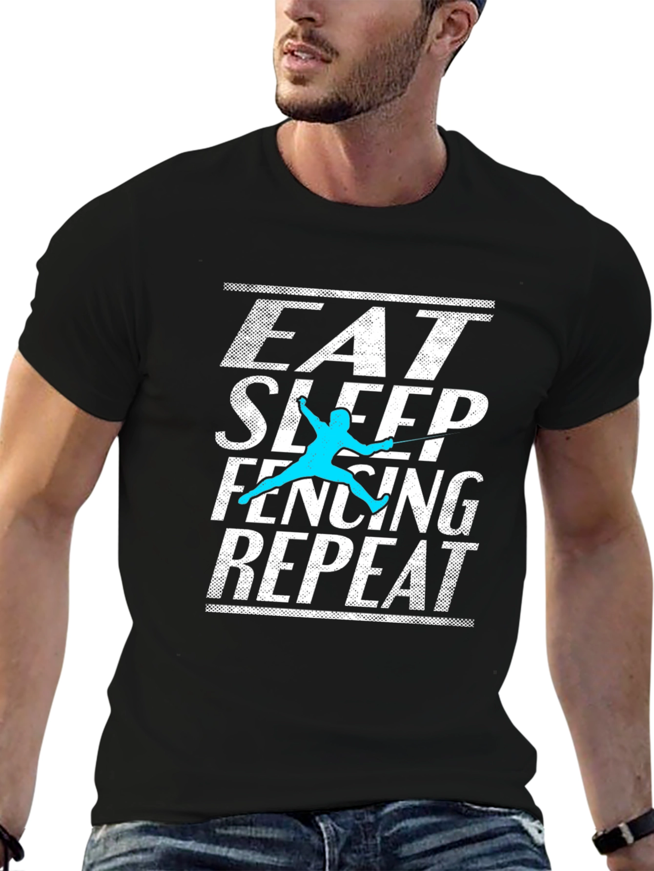 Eat Sleep Fencing Repeat Graphic Tee