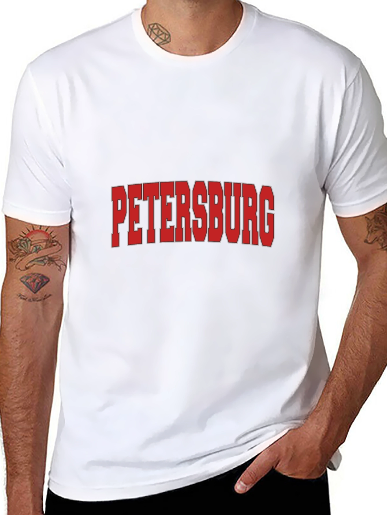 Petersburg Black Graphic T-Shirt - Stylish City Pride!