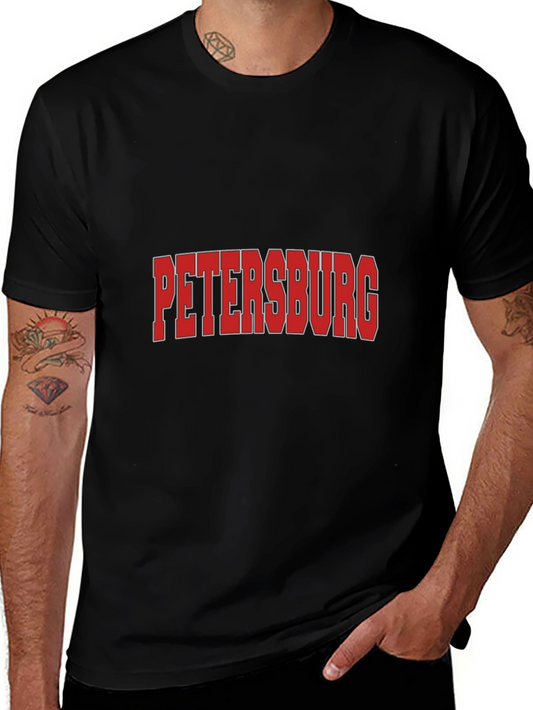 Petersburg Black Graphic T-Shirt - Stylish City Pride!