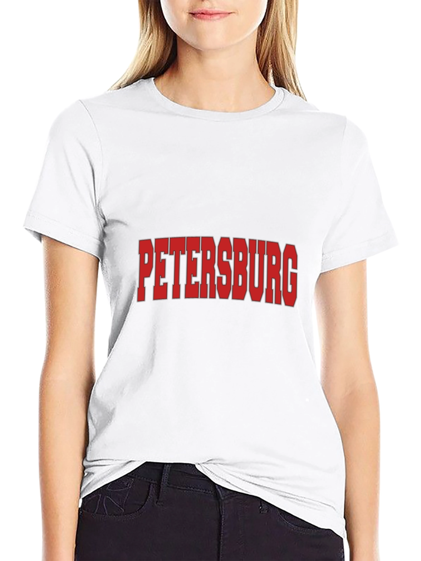 Petersburg Black Graphic T-Shirt - Stylish City Pride!