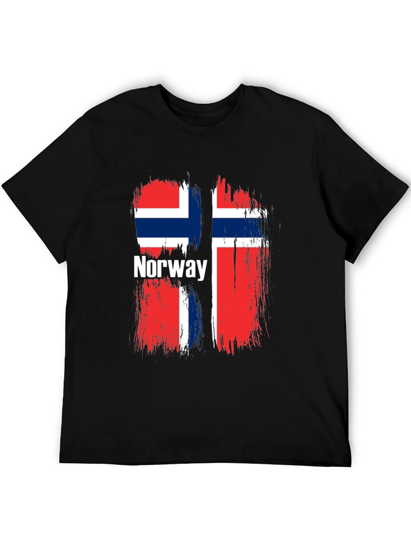 Norway Flag Graphic T-Shirt - Black
