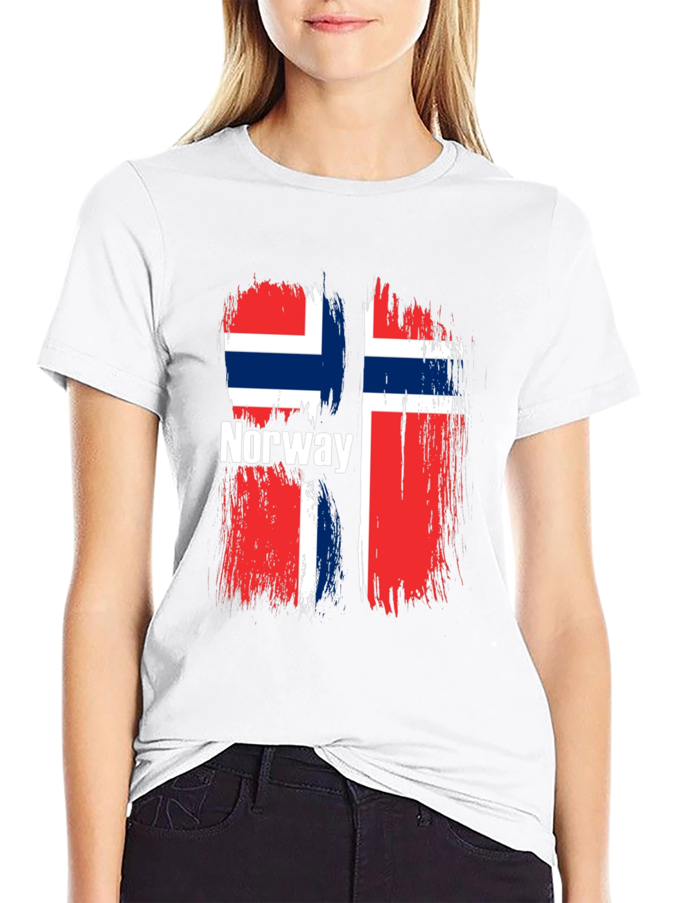 Norway Flag Graphic T-Shirt - Black