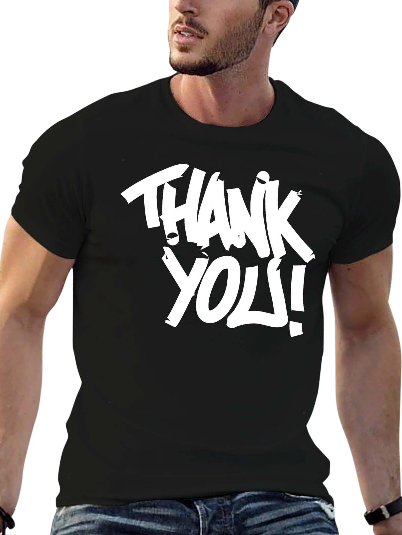Thank You Graphic Black T-Shirt