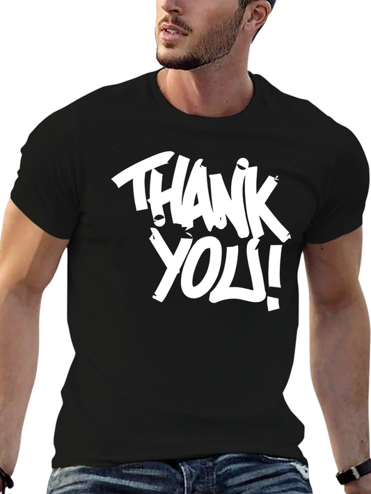 Thank You Graphic Black T-Shirt