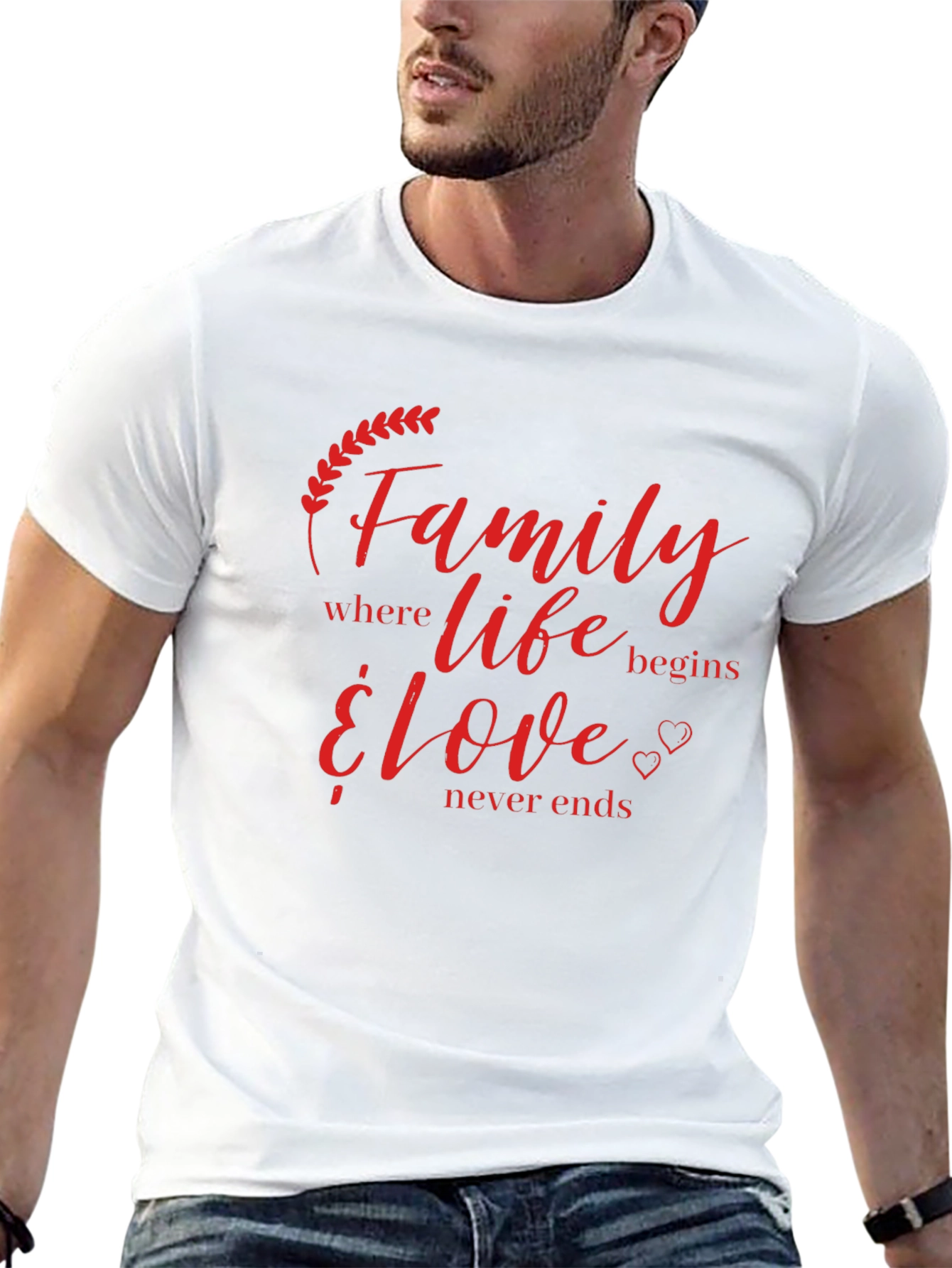 Family Life Begins Love Never Ends Graphic T-Shirt