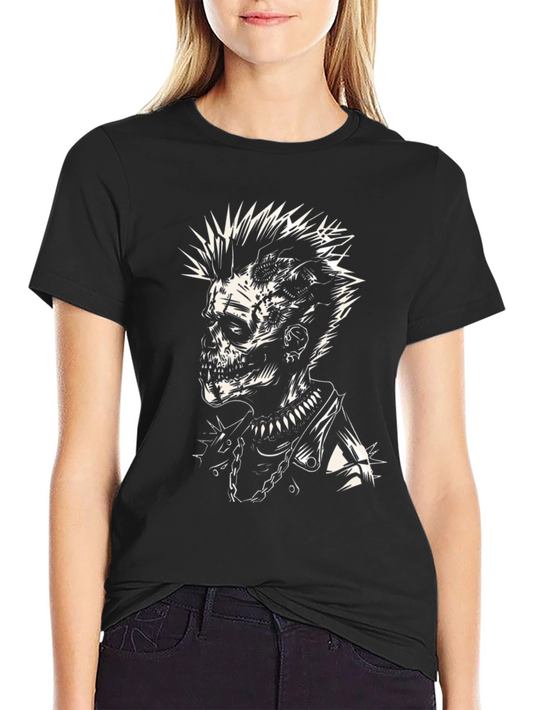 Punk Zombie Graphic T-Shirt - Black Cotton Tee