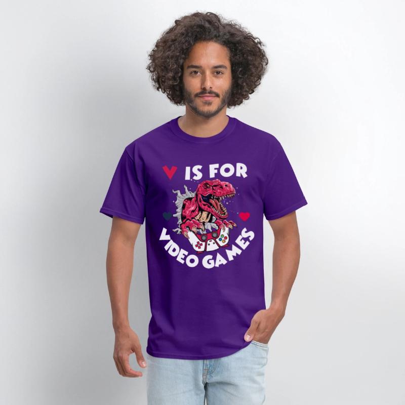 V Is For Video Games Anti-Valentine's Day T-Rex