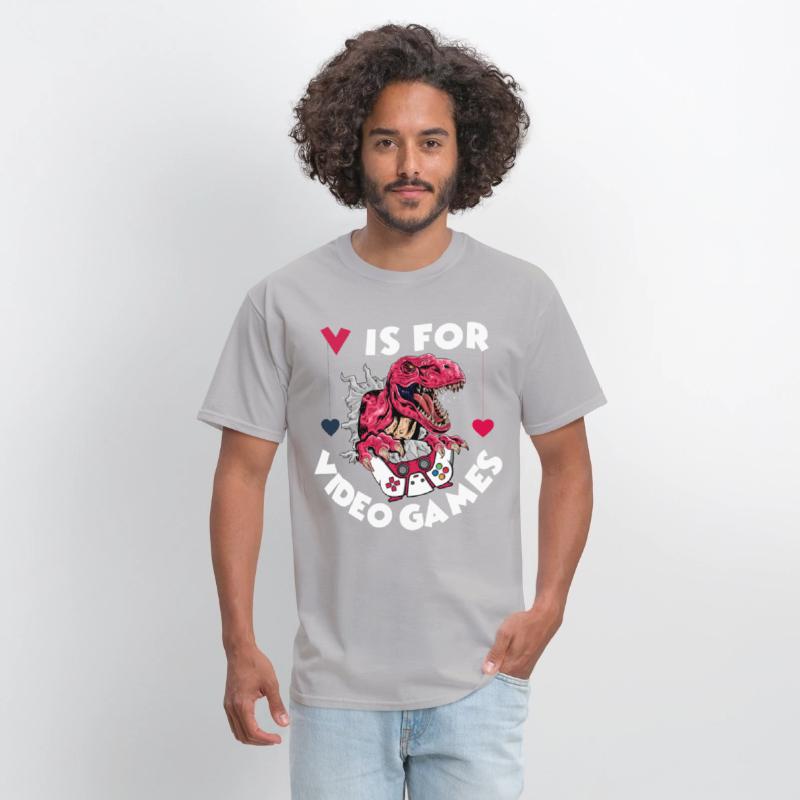 V Is For Video Games Anti-Valentine's Day T-Rex