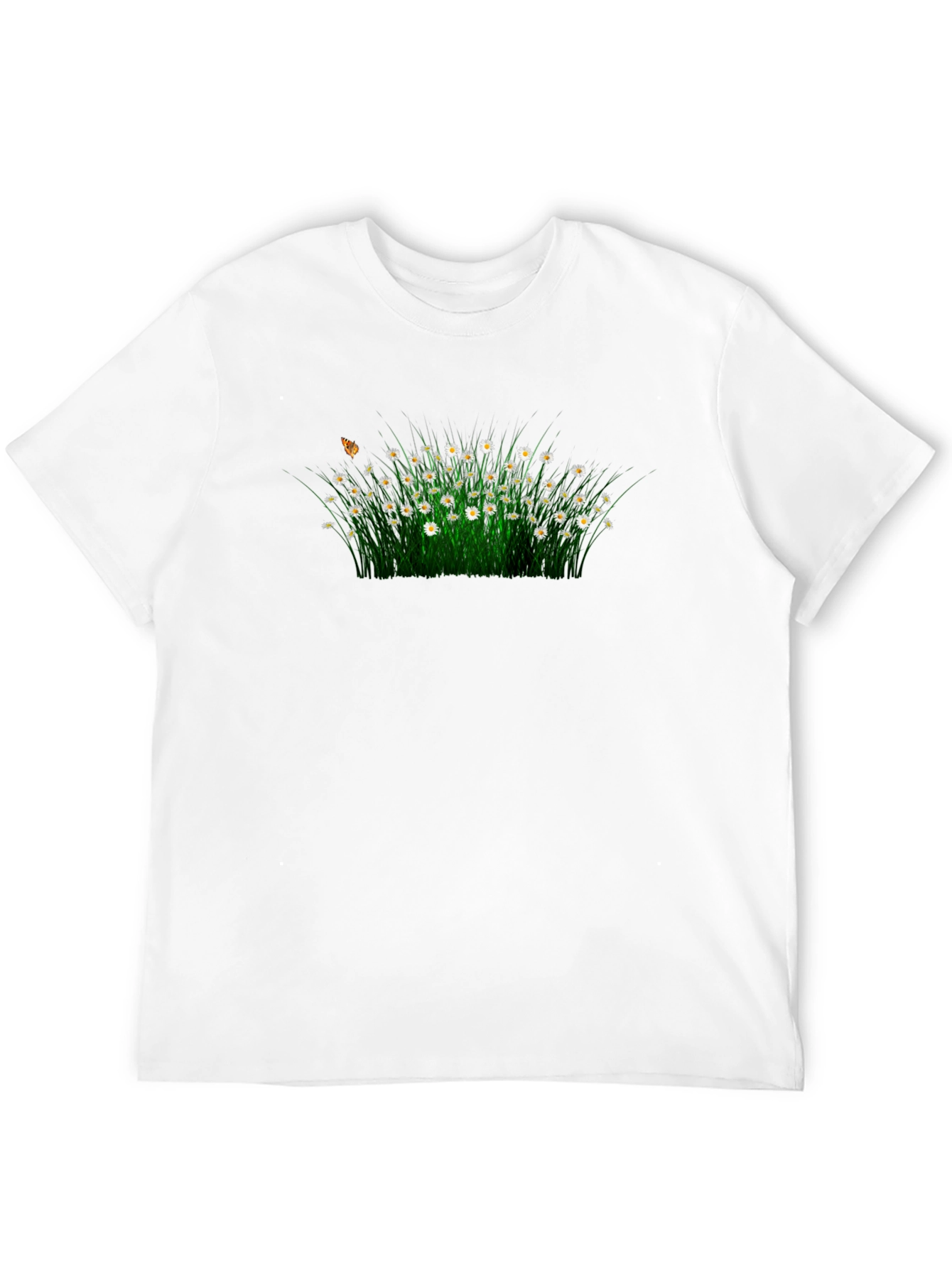 Daisy Field Graphic Tee - Soft Black Cotton T-Shirt
