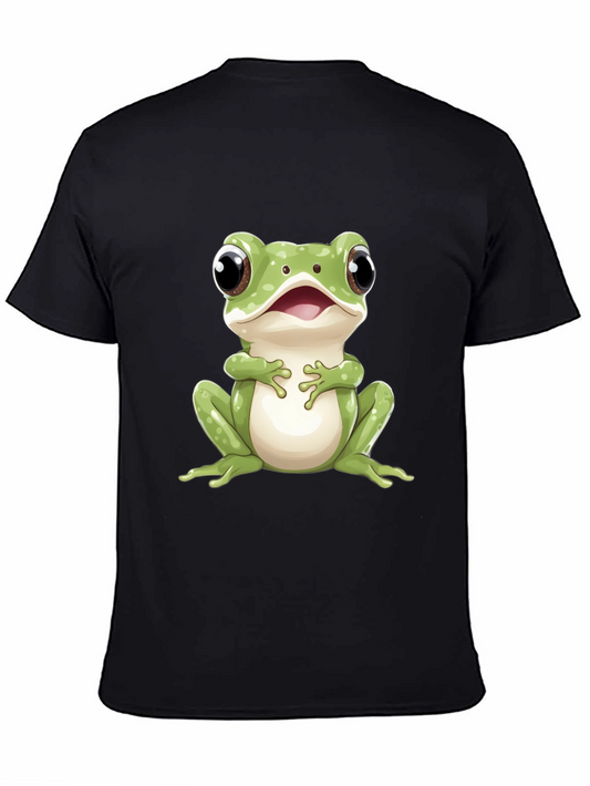 Frog Graphic Tee - Black Crew Neck Short Sleeve