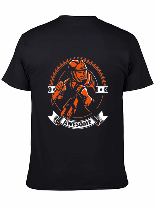 Awesome Firefighter T-Shirt - Black
