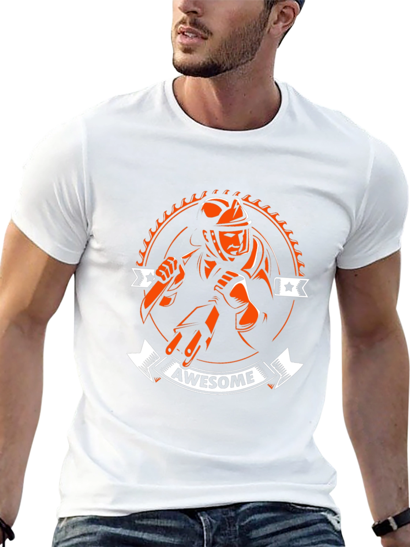 Awesome Firefighter T-Shirt - Black