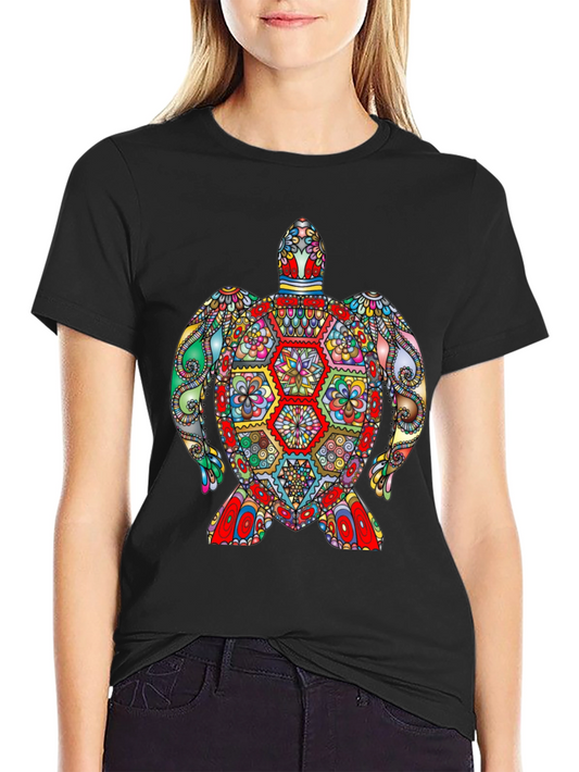 Colorful Turtle Graphic Tee - Unique Pattern!