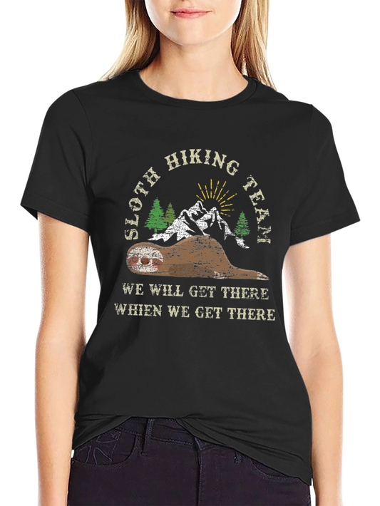 Sloth Hiking Team Black T-Shirt