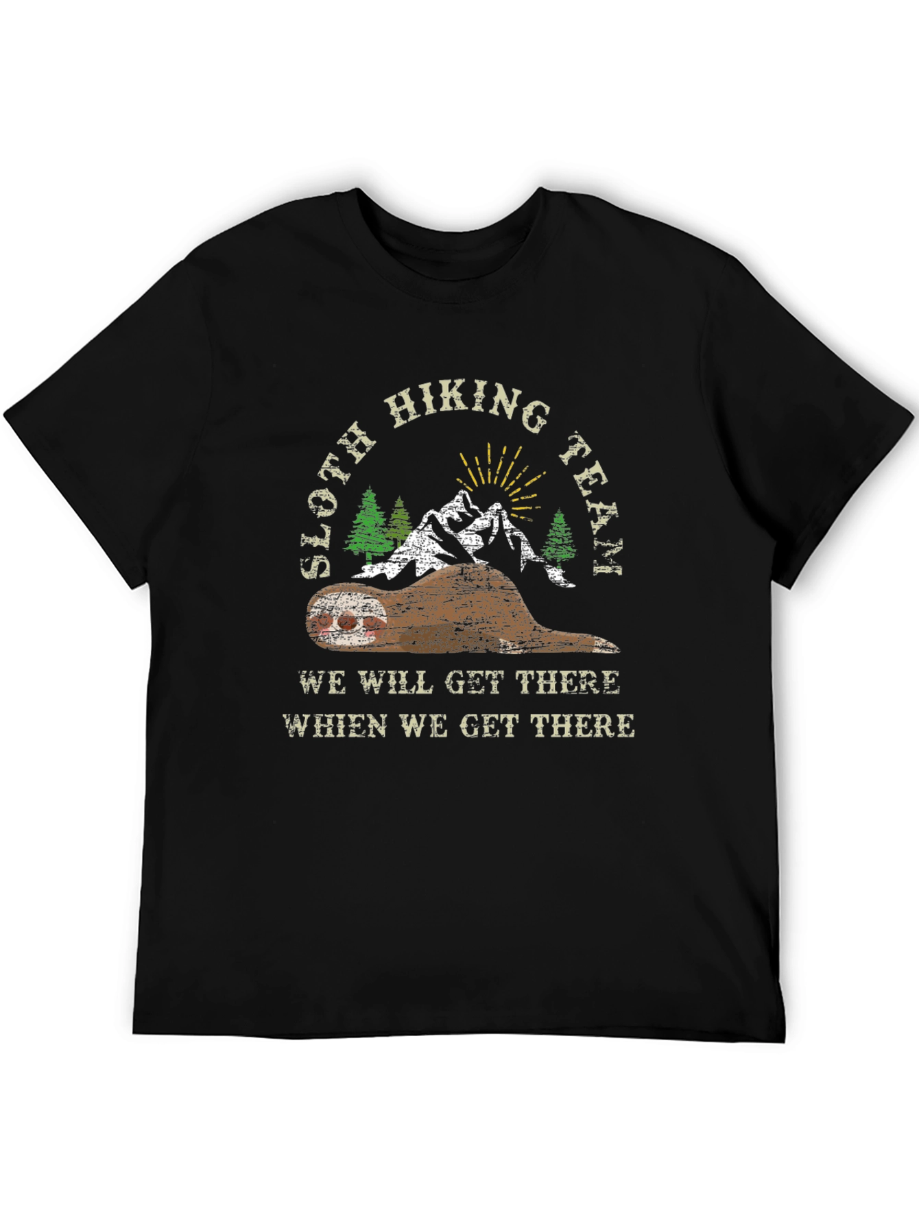 Sloth Hiking Team Black T-Shirt