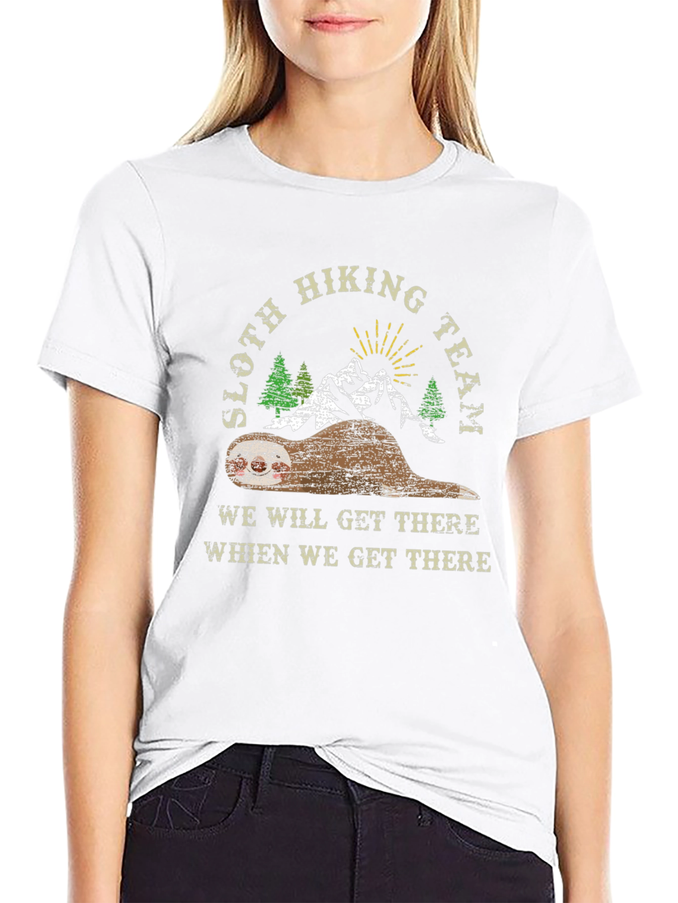 Sloth Hiking Team Black T-Shirt