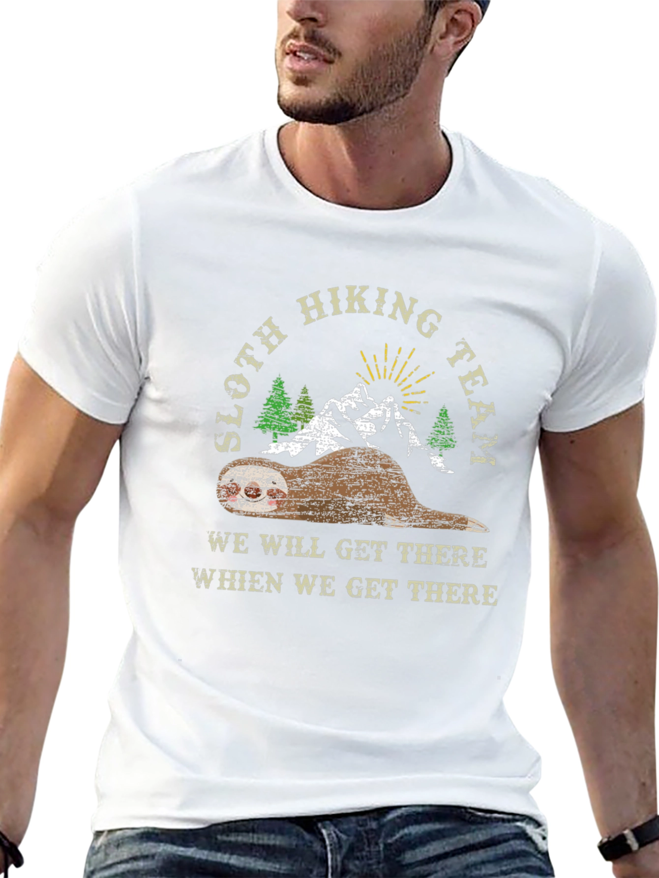 Sloth Hiking Team Black T-Shirt