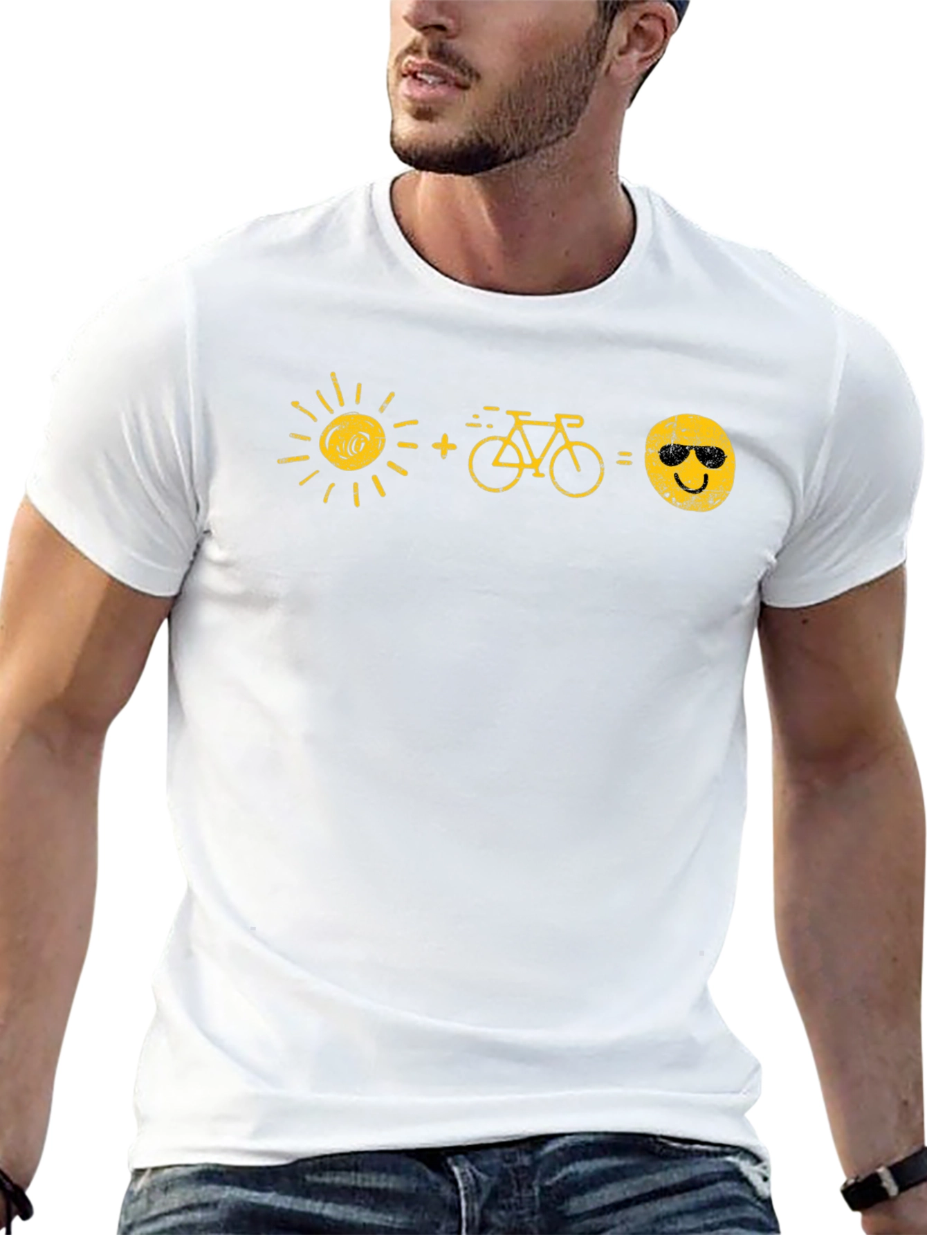 Sun+Bike=Happy Face Graphic T-Shirt