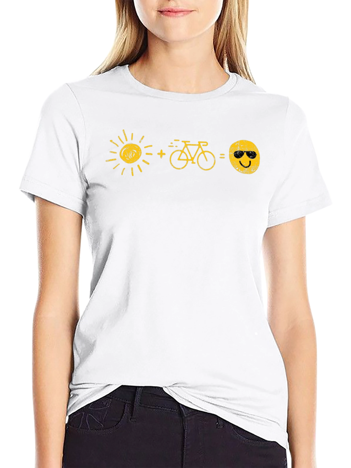 Sun+Bike=Happy Face Graphic T-Shirt