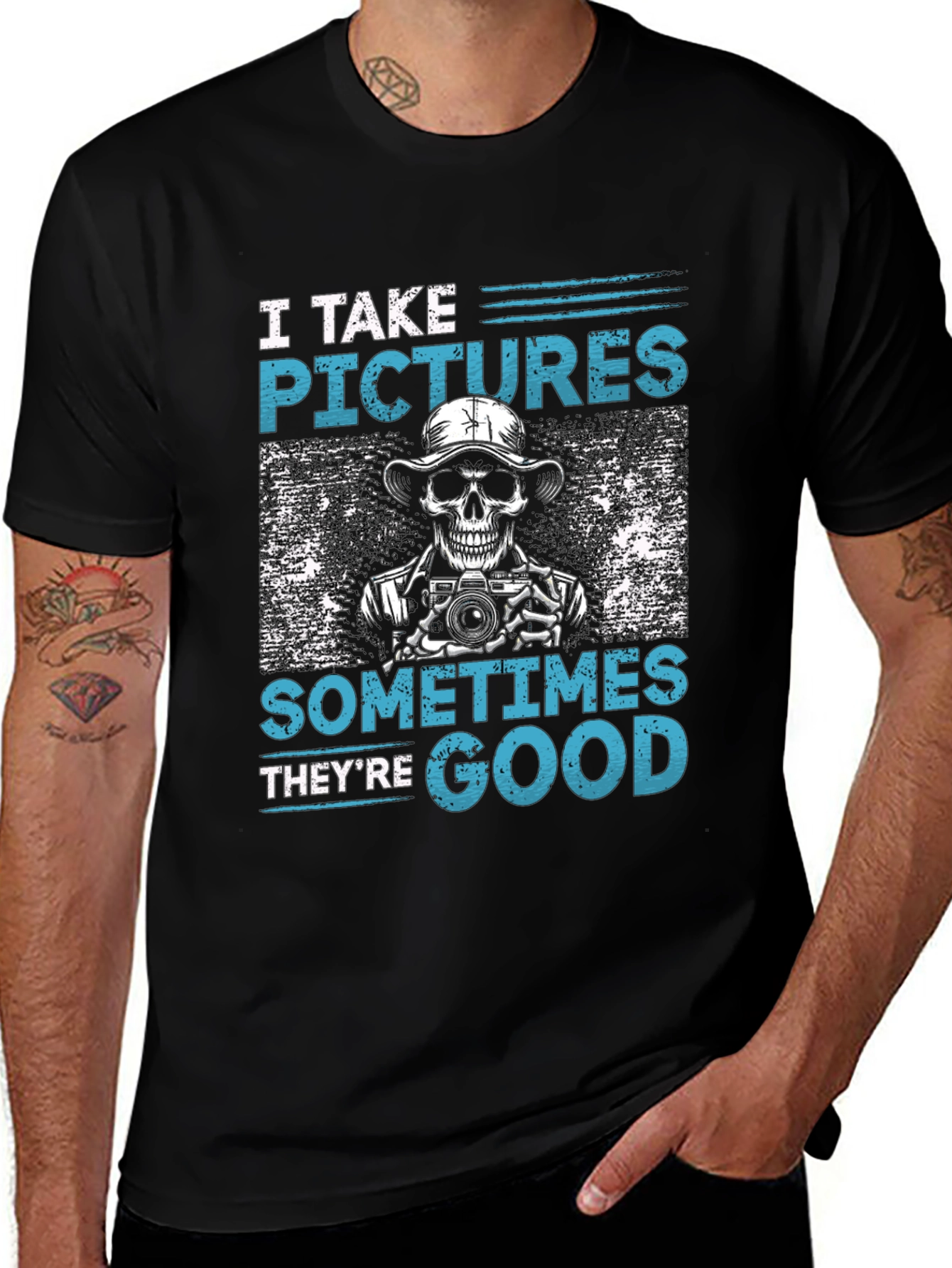 Funny Photographer Skeleton Graphic T-Shirt