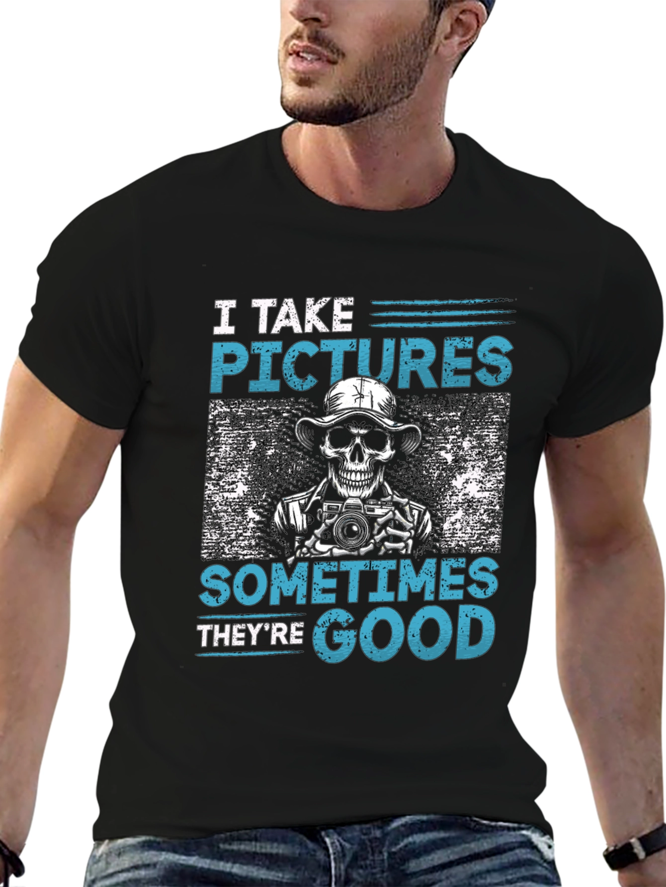 Funny Photographer Skeleton Graphic T-Shirt