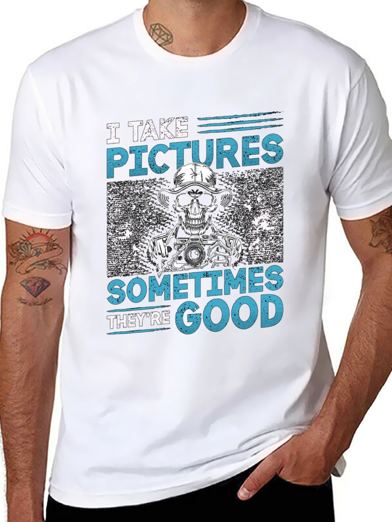 Funny Photographer Skeleton Graphic T-Shirt