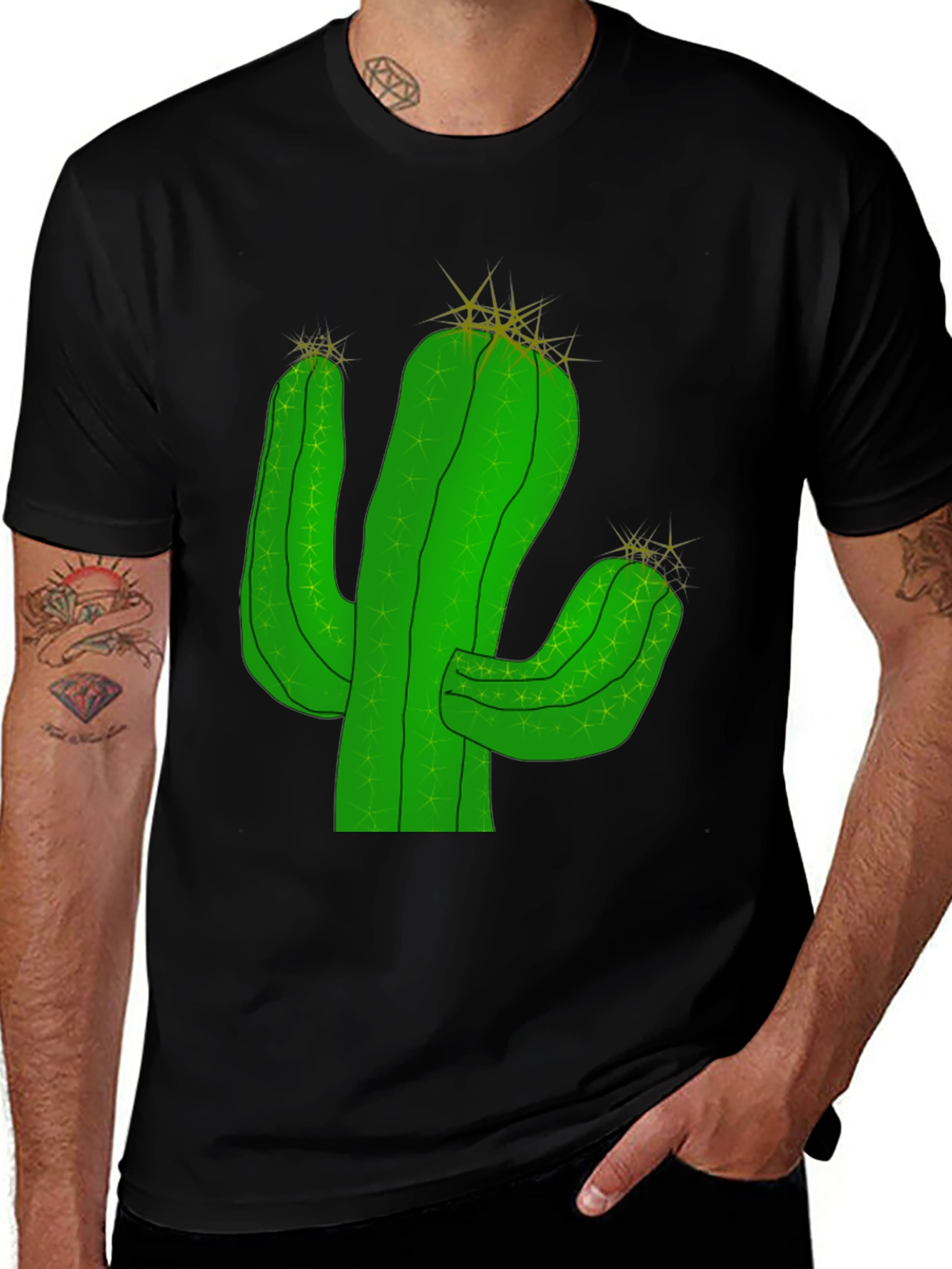 Cactus Graphic Tee - Desert Style Black T-Shirt
