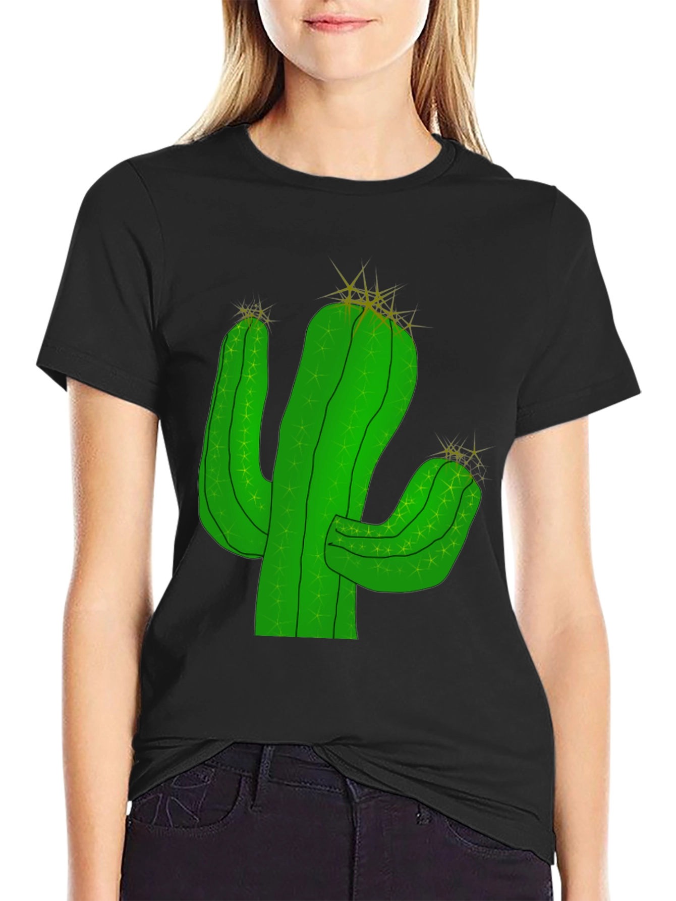 Cactus Graphic Tee - Desert Style Black T-Shirt