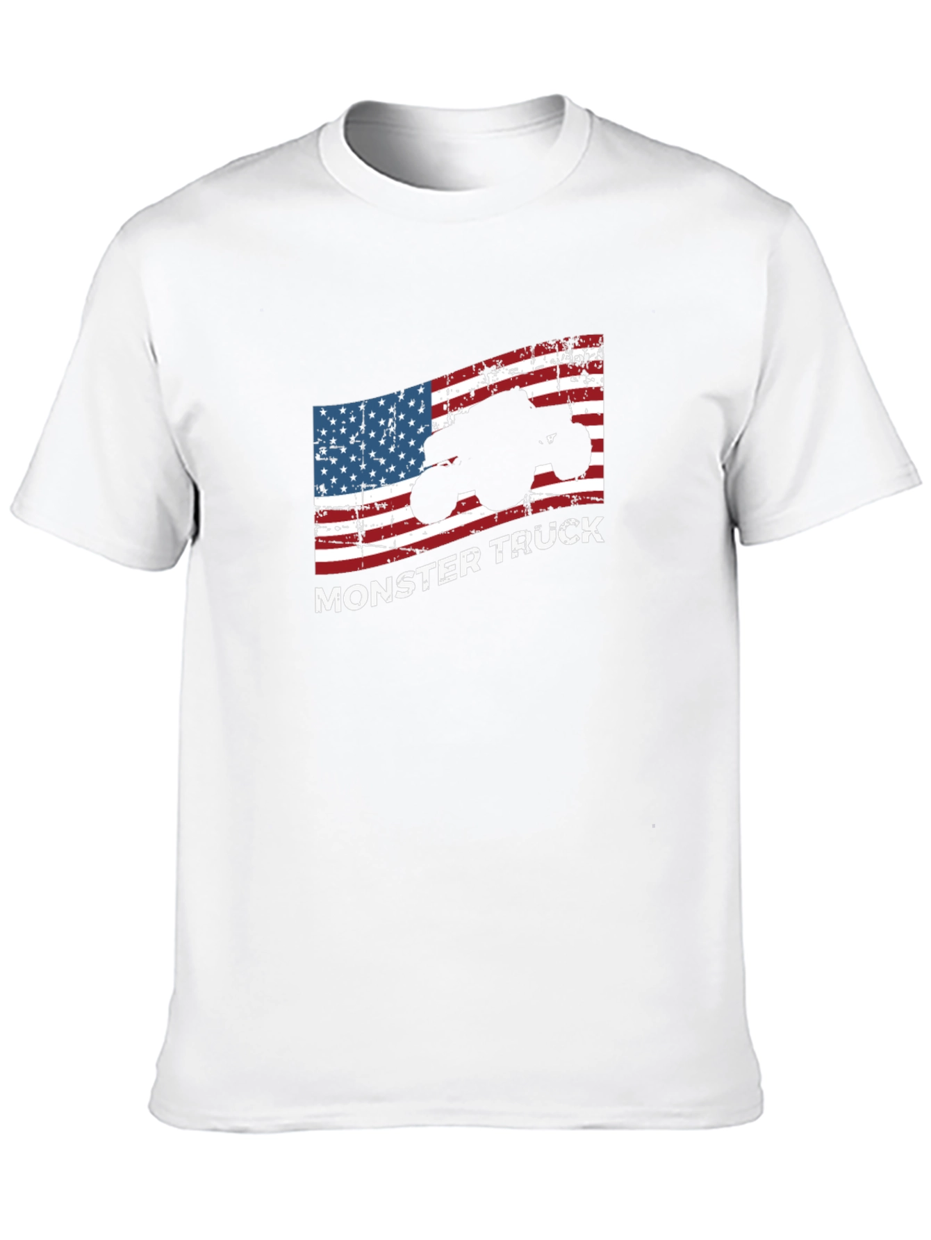 Monster Truck American Flag Graphic T-Shirt