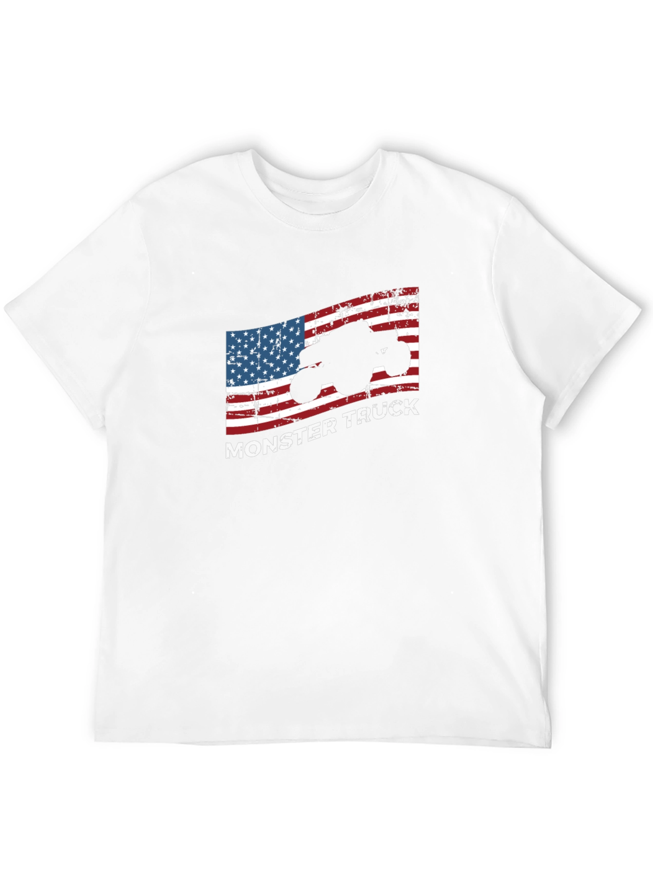 Monster Truck American Flag Graphic T-Shirt