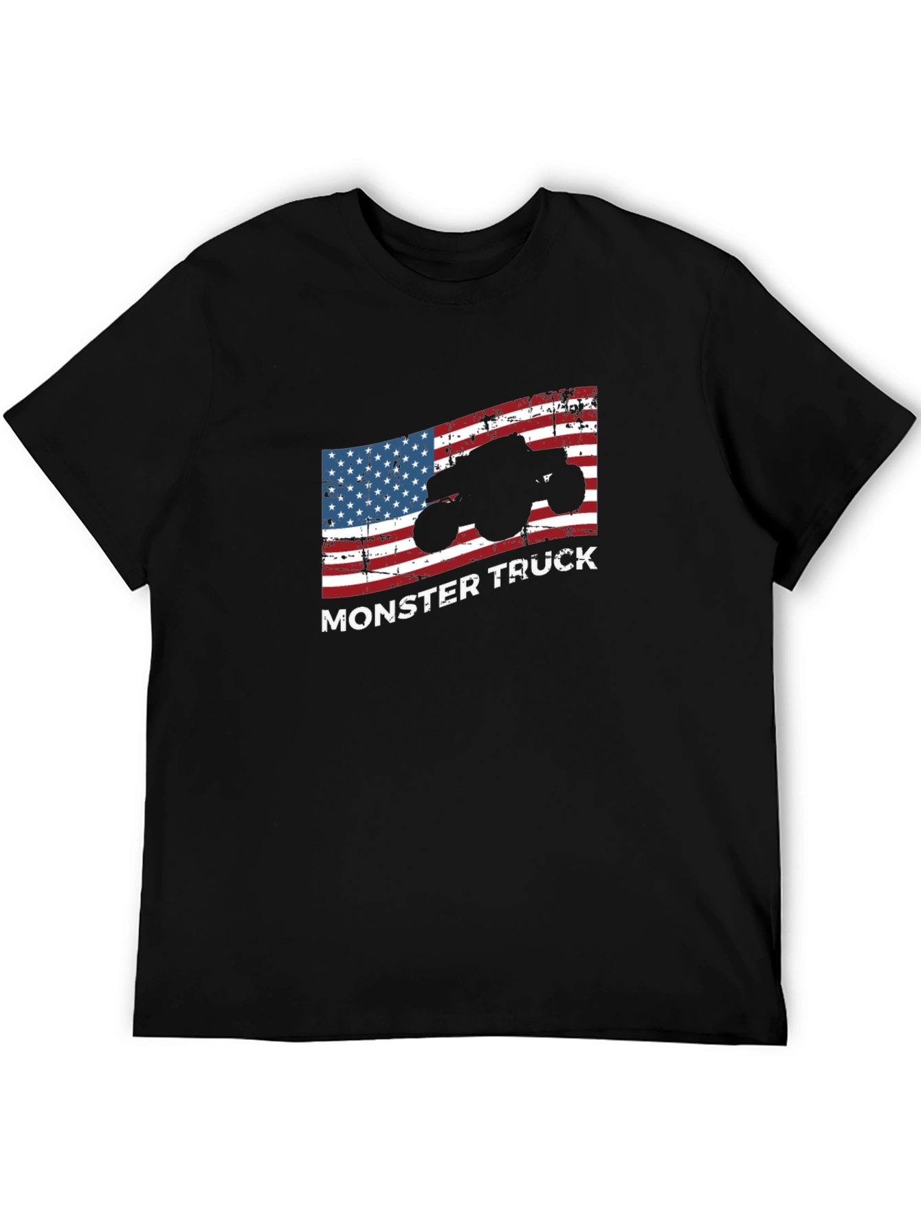 Monster Truck American Flag Graphic T-Shirt