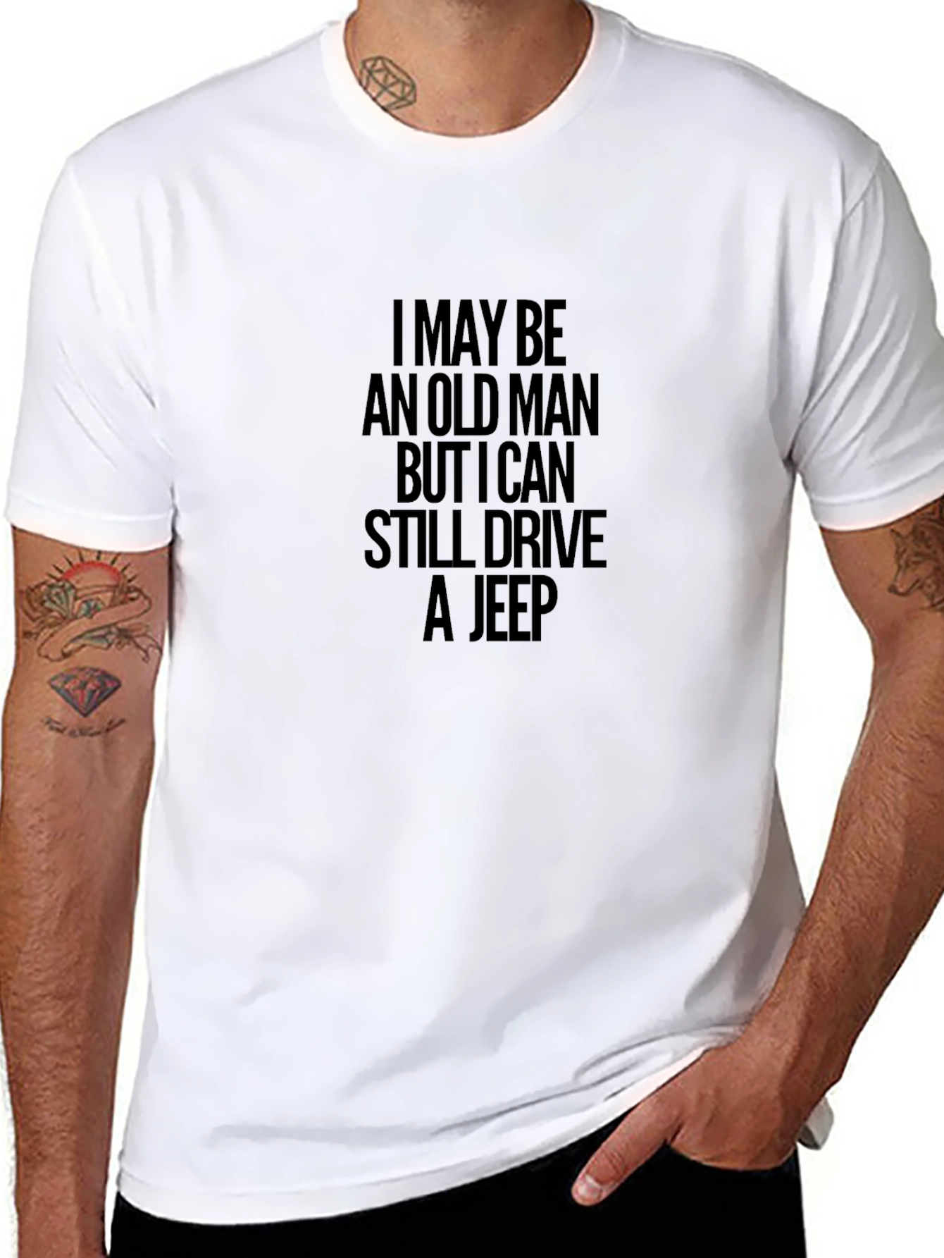 Old Man Jeep Driver Graphic T-Shirt