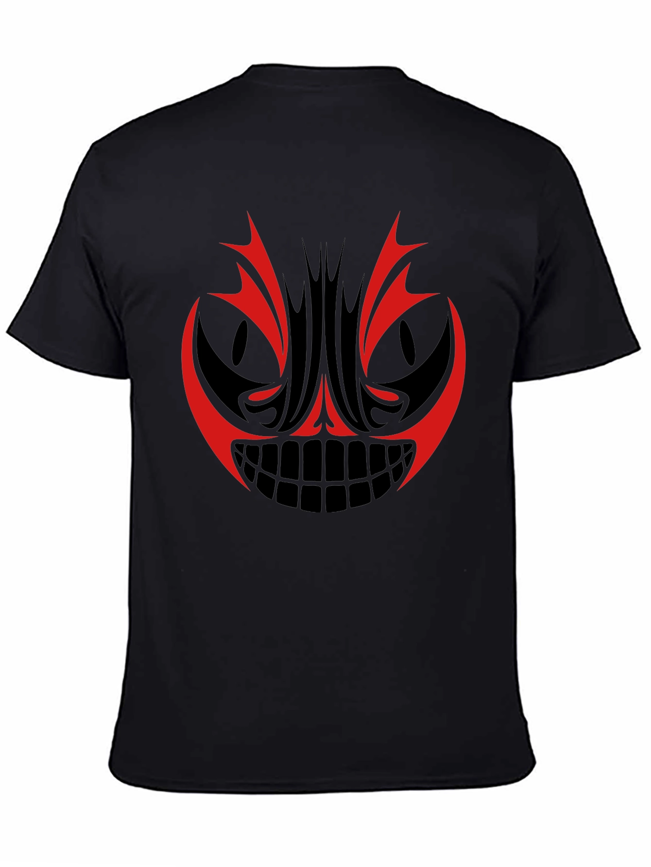 Mens Graphic Tee - Red & Black Tribal Face