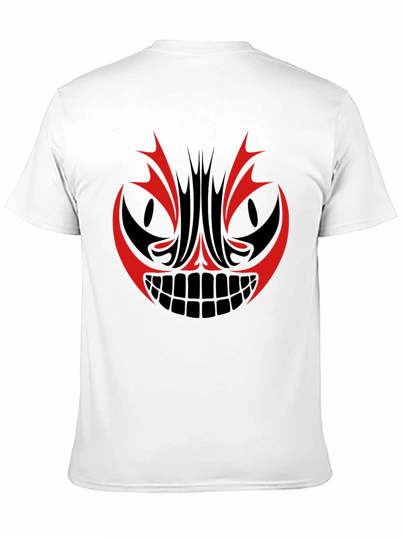 Mens Graphic Tee - Red & Black Tribal Face