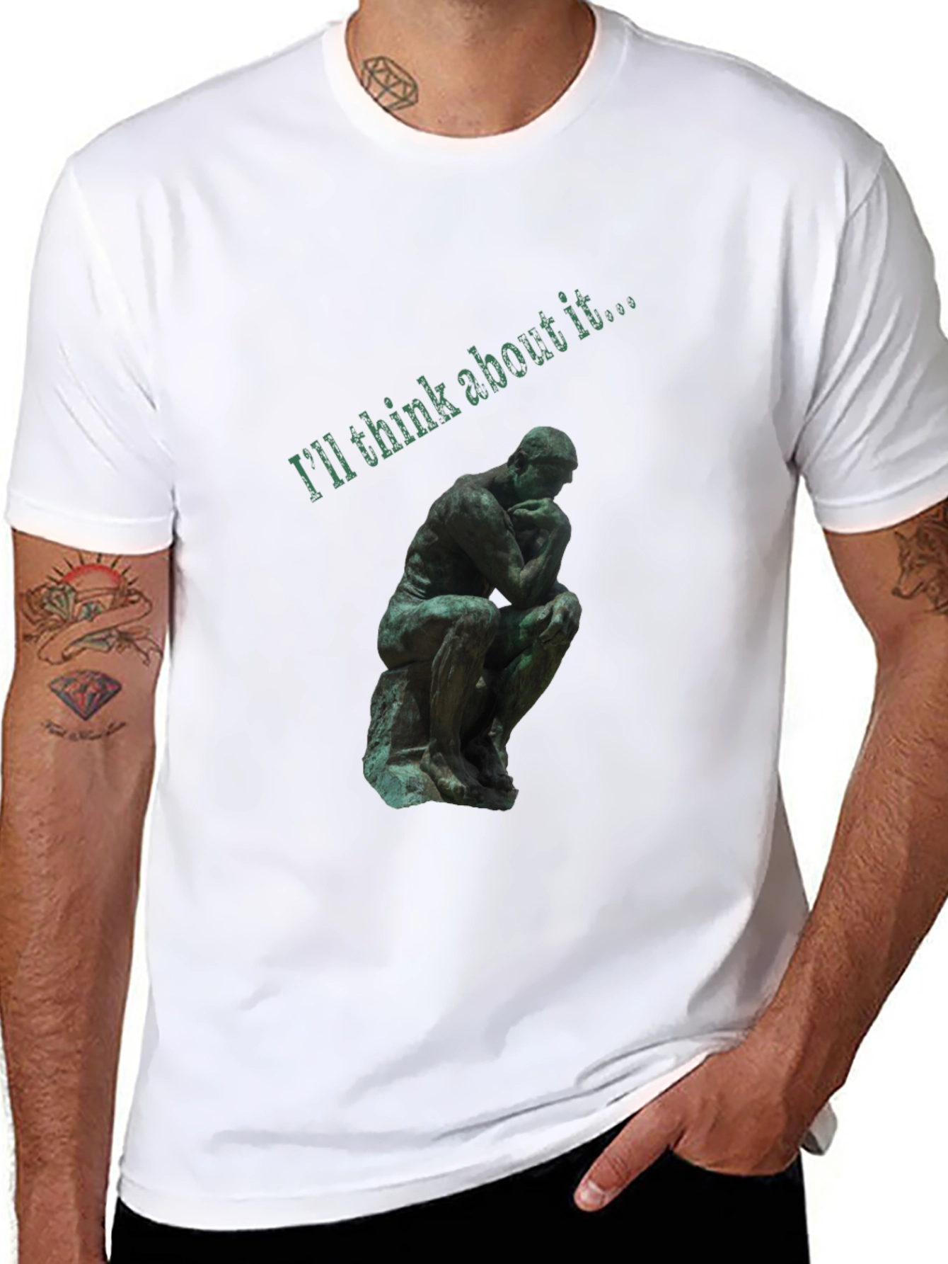 The Thinker Graphic Tee - Ill think about it...
