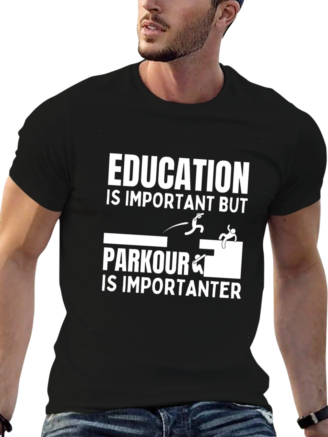 Education vs Parkour Graphic Tee