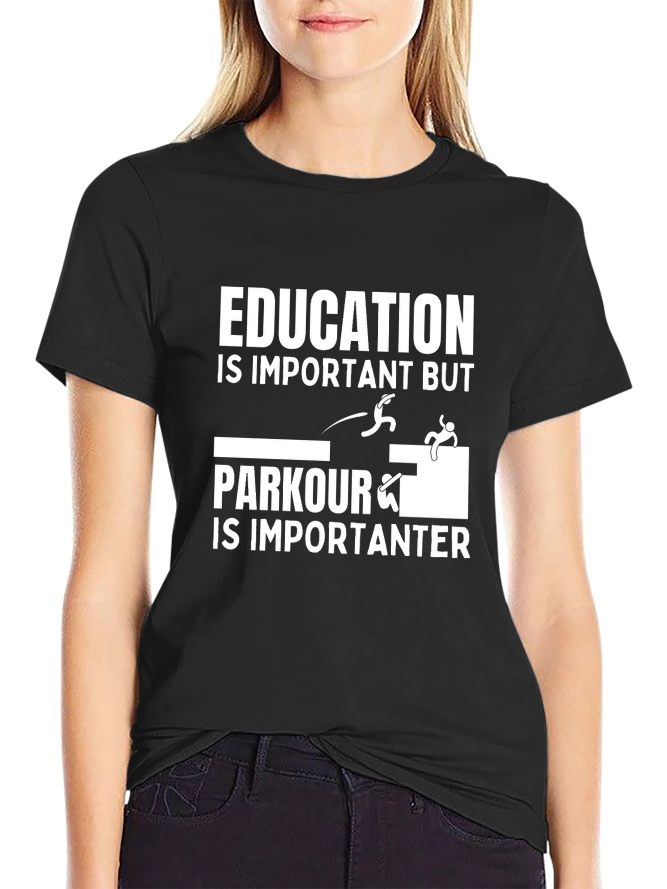 Education vs Parkour Graphic Tee