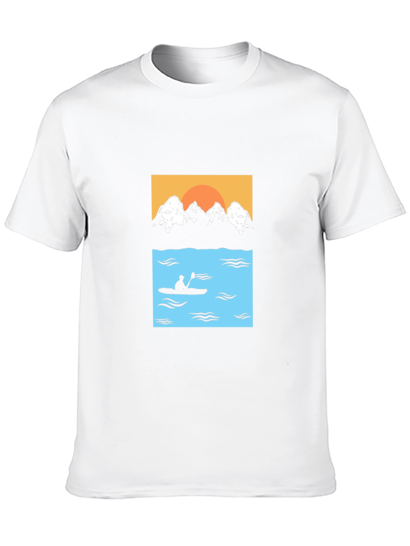 Mountain & Kayak Graphic Tee - Black Cotton